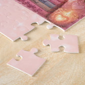 Hübsche Pastell-Rosa-Regenbogen-Christen-Mädchen-B Puzzle (Seite)