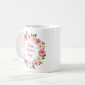 Hübsche Pastell Rose Kranz Kaffeetasse (Vorderseite Links)