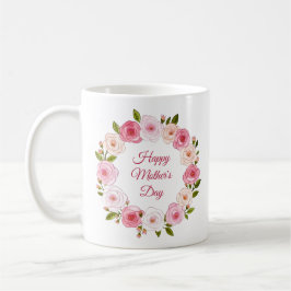 Hübsche Pastell Rose Kranz Kaffeetasse
