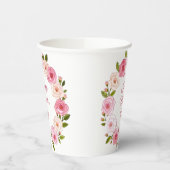 Hübsche Pastell Rose Kranz Pappbecher (Links)