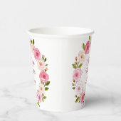 Hübsche Pastell Rose Kranz Pappbecher (Rechts)