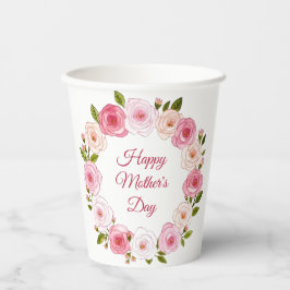 Hübsche Pastell Rose Kranz Pappbecher