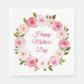 Hübsche Pastell Rose Kranz Serviette (Vorderseite)