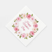 Hübsche Pastell Rose Kranz Serviette (Ecke)