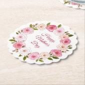 Hübsche Pastell Rose Kranz Untersetzer (angewinkelt)