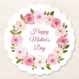 Hübsche Pastell Rose Kranz Untersetzer