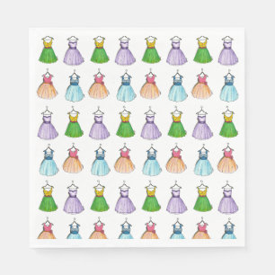 Hübsche Pastell Vintage Mode Promi Party Kleider Serviette