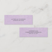 Hübsche Pastell Violet Lila Minimalistisch Mini Visitenkarte (Vorne/Hinten)