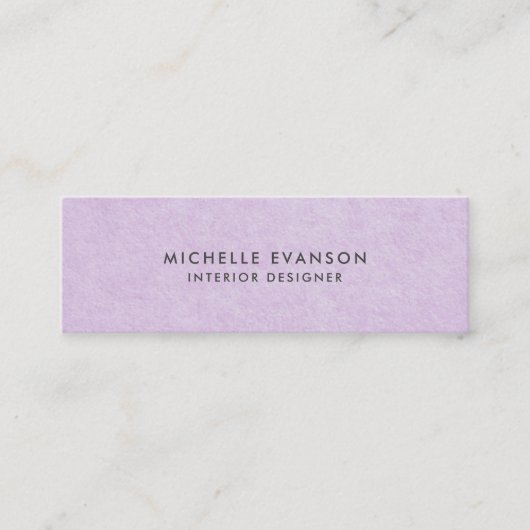 Hübsche Pastell Violet Lila Minimalistisch Mini Visitenkarte (Vorderseite)