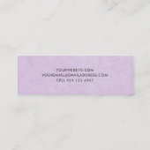 Hübsche Pastell Violet Lila Minimalistisch Mini Visitenkarte (Rückseite)
