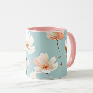 Hübsche Pastellblumenmuster, AI generiert, Tasse
