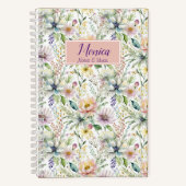 Hübsche Pastellblumenmuster personalisiert Notizblock (Vorderseite)