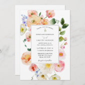 Hübsche Pastellblütenhochzeit Einladung (Vorne/Hinten)