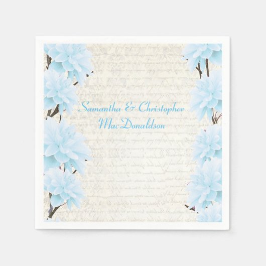 Hübsche Pastellblütenhochzeit Serviette (Vorderseite)