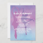 Hübsche Pastelle Ballett Tanz, Tänzer Bat Mitzvah Einladung (Rückseite)