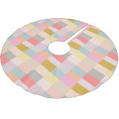 Hübsche Pastelle Einfaches geometrisches Muster Ni Polyester Weihnachtsbaumdecke (Schrägansicht)