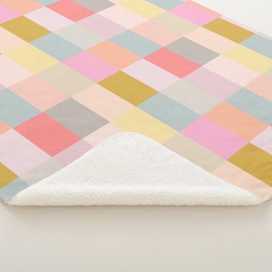 Hübsche Pastelle Einfaches geometrisches Muster Sherpadecke (3/4)