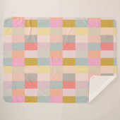Hübsche Pastelle Einfaches geometrisches Muster Sherpadecke (Vorderseite (Horizontal))