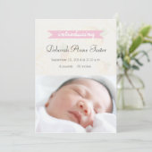 Hübsche Pastelle - Geburtsankündigungskarte Ankündigung (Stehend Vorderseite)