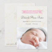 Hübsche Pastelle - Geburtsankündigungskarte Ankündigung (Vorne/Hinten)