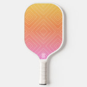 Hübsche Pastelle Hypnotic Diamond Moderner Pop Kun Pickleball Schläger (Rückseite)