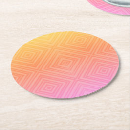 Hübsche Pastelle Hypnotic Diamond Moderner Pop Kun Runder Pappuntersetzer