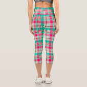 Hübsche Pastelle Kariert Capri Leggings (Rückseite)