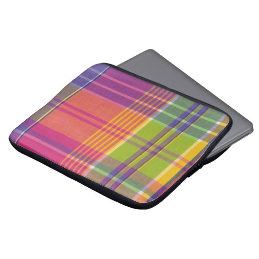 Hübsche Pastelle Kariert Laptopschutzhülle (Vorne Oben)