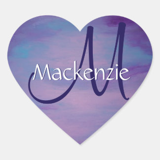 Hübsche Pastelle | Niedlich Pink Cloud Lila Blue S Herz-Aufkleber