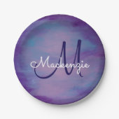 Hübsche Pastelle | Niedlich Pink Cloud Lila Blue S Pappteller (Vorderseite)