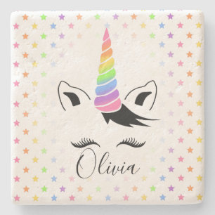 Hübsche Pastelle Unicorn Steinuntersetzer