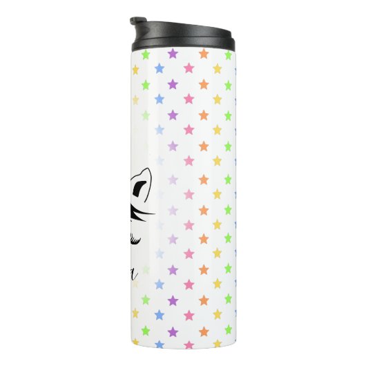 Hübsche Pastelle Unicorn Thermosbecher (Nach rechts gedreht)