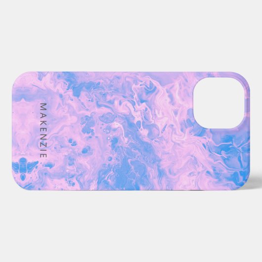 Hübsche Pastellfarbe personalisiert iPhone Hülle (Rückseite (Horizontal))