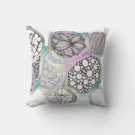 Hübsche Pastellfarben auf weißem, gemischter Media Kissen