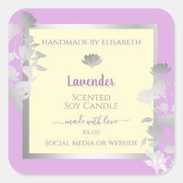 Hübsche Pastellfarben, Lila Cremerzeugnisse Quadratischer Aufkleber