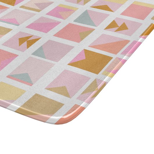Hübsche Pastellfarben Modernes geometrisches Desig Schneidebrett (Ecke)