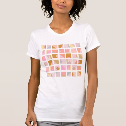 Hübsche Pastellfarben Modernes geometrisches Desig T-Shirt (Vorderseite)