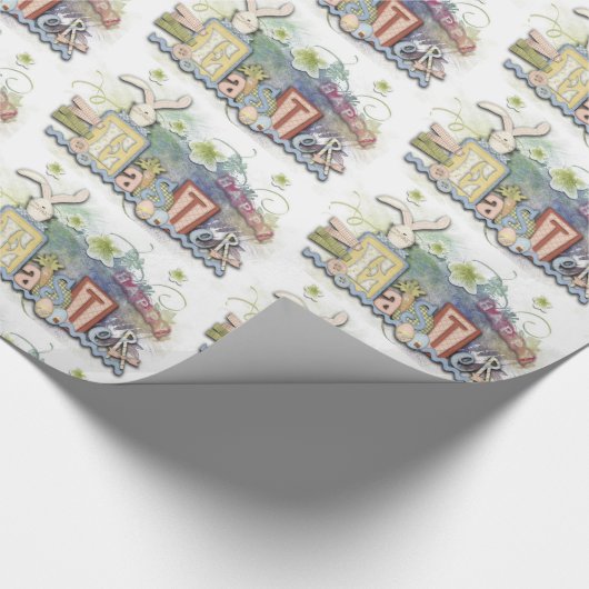 Hübsche Pastellfarben - Ostergeschenk Geschenkpapier (Ecke)