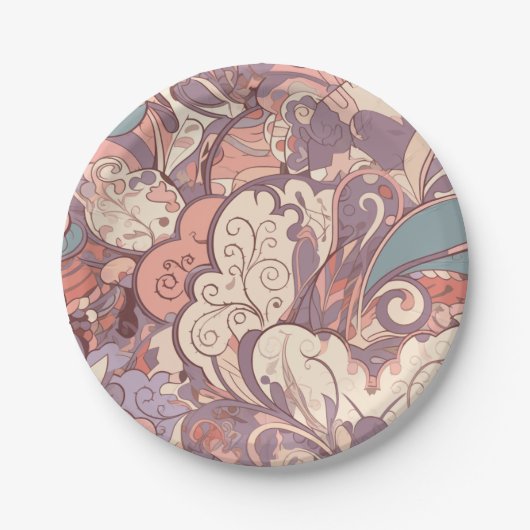 Hübsche Pastellfarben Pappteller (Vorderseite)