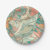 Hübsche Pastellfarben Pappteller (Vorderseite)