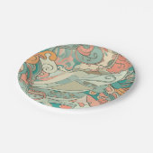 Hübsche Pastellfarben Pappteller (Schrägansicht)