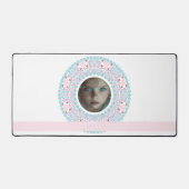 Hübsche Pastellfarben Rosa und Blau Mandala-Rahmen Schreibtischunterlage (Vorderseite)