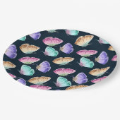 Hübsche Pastellfarben Wasserfarben Schmetterlingsm Pappteller (Schrägansicht)