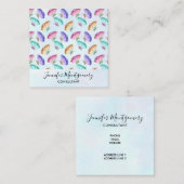 Hübsche Pastellfarben Wasserfarben Schmetterlingsm Quadratische Visitenkarte (Vorne/Hinten)