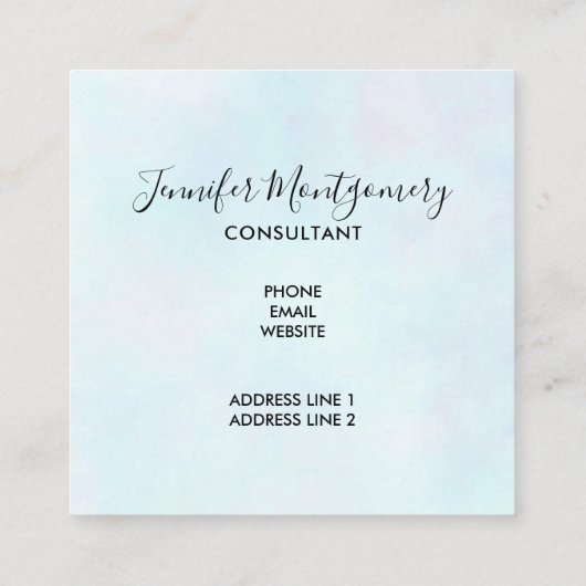 Hübsche Pastellfarben Wasserfarben Schmetterlingsm Quadratische Visitenkarte (Rückseite)