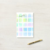 hübsche pastellfarbene Aquarellbilder Post-it Klebezettel (Auf Schreibtisch)