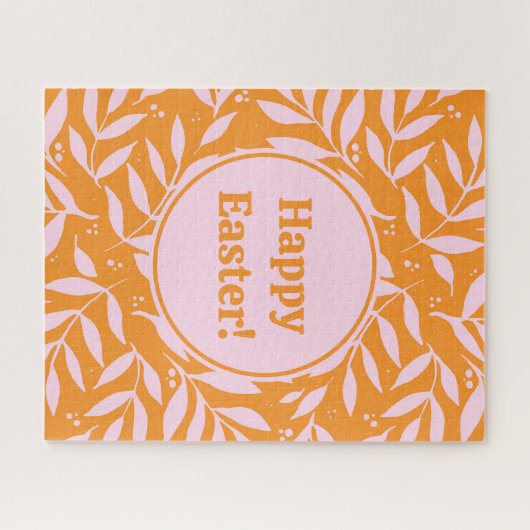 Hübsche pastellfarbene Äste - Osterfeier in Orange Puzzle (Horizontal)