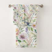 Hübsche pastellfarbene Blumenmuster Badhandtuch Set (Insitu)