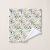 Hübsche pastellfarbene Blumenmuster Badhandtuch Set (Waschlappen)