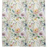 Hübsche pastellfarbene Blumenmuster Duschvorhang (Vorderseite)